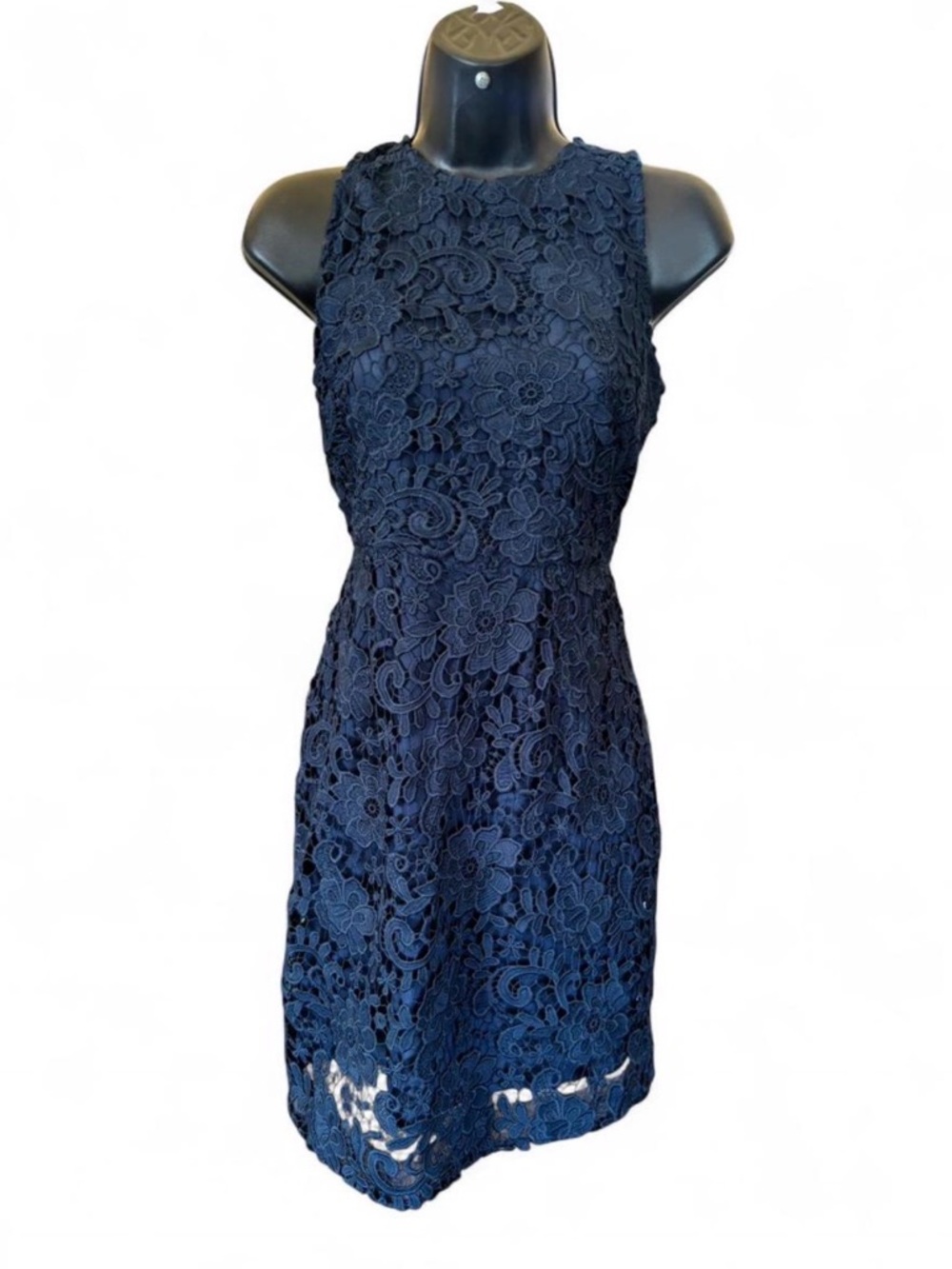 J. Crew Navy Floral Lace Mini Dress